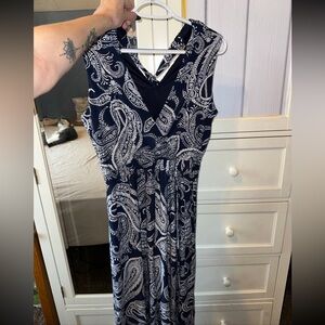 Studio One Blue and White Maxi Dress Size 2